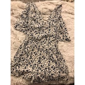 Floral tank top romper